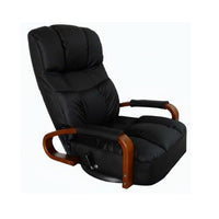 Foldable Design Swivel Recliner Floor Chair with Armrests Japanese Design Adjustable Swivel Armchair Padded Cushion Lounge Seat Thick Padding for Students, Readers, Tatami Room, Bedroom, Home Office, Reading Nook