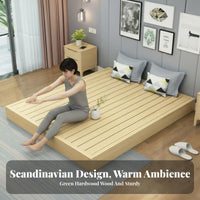 Slatted Floor Frame Japanese and design foundation Bed low-height Mattress Foundation for Minimalists, Apartment Dwellers, woven mat Room, Small Apartments