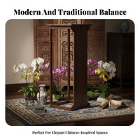 Multi-Tier Bamboo Display Rack New Chinese aesthetic Plant Stand Floor-Standing