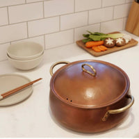 Chinese-Design Copper Pot Domed Lid Handmade Copper Pot