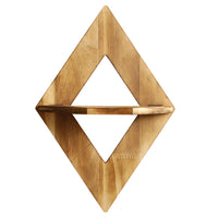 Modern Minimalist Diamond-Shaped Wooden Wall-Mounted Flower Pot Shelf
