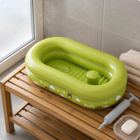 Inflatable Baby Bathtub Cushioned Inflatable Baby Tub Easy Unfold for Home