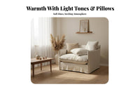 Wabi-Sabi Aesthetic Skirted Slipcover Sofa Japanese design Upholstered Couch Vintage Design Household Furniture Easy Care for Guesthouse Owners, Living Room, Lounge Area