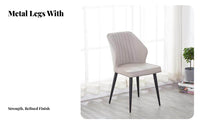 Upholstered Wooden Armchair Modern Design Upholstered Side Chair with Ribbed