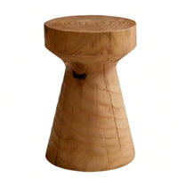 Wabi-Sabi Hardwood End Table, Retro Distressed Tea Table, Creative Base