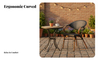 Long-Lasting Slatted Dining Armchair Sturdy Construction Slatted Metal Seat Weather Resistant Patio Chair Easy to Clean for Cafe Owners, Homeowners, Entertainers, Restaurant, Balcony, Backyard, Courtyard