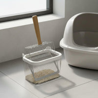 Metal Feline Litter Scoop with Holder Storage Base Feline Litter Scoop Stand Set