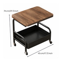 Storage Cart with Wood Top Foldable Cart with Table Top Compact for Living Room