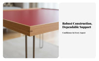 Wood and Metal Table Bauhaus Inspired Square Tea Table with Hairpin Legs