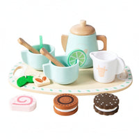 Wooden Tea Party Set Imaginative Tea Party Set Realistic Toy for Young Children, Playroom