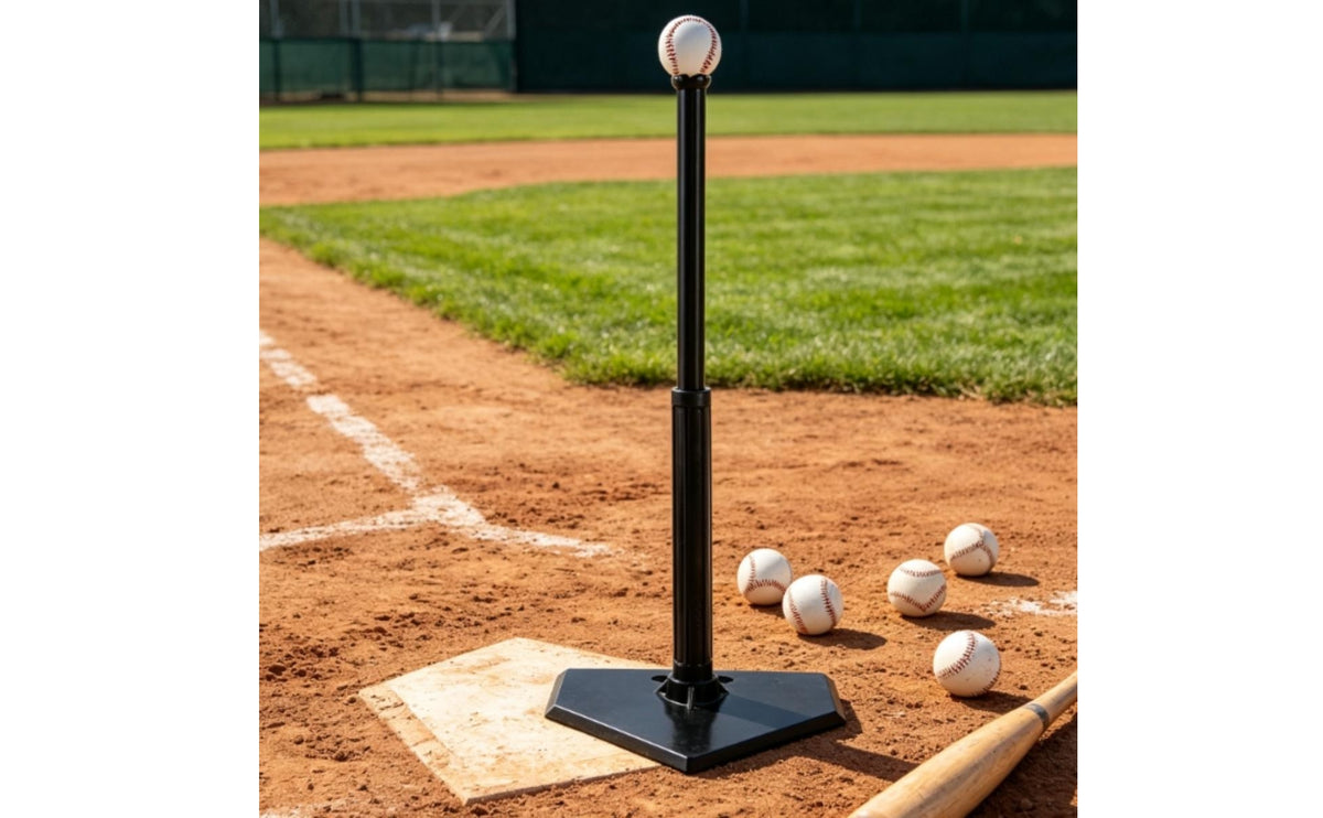 Batting Tee with Home Plate Base Rubber Batting Tee Heavy Duty Sports Gear for Baseball Athletes, Backyard Training, Field Exercises