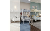 Metal Bunk Bed Space-Saving Bunk Bed with Ladder Compact Furniture for Teens, Students, Shared Bedrooms, Dormitories