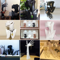 Mannequin Hand Jewelry Display Stand Set for Necklaces, Bracelets, Earrings, and Rings