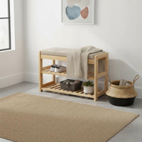 Solid Wood Wooden Hall Tree Bench 3-in-1 Design Entryway Hall Tree with Storage Bench Cushioned Seat Household Furniture Space Saving for Hallway