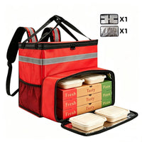 Large Capacity Insulated Delivery Bag with Reflective Stripe, Oxford Fabric