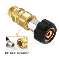 High-Pressure Water Gun 1/4 Inch Quick-Connect Adapter M22-14 to 3/8 Male and Female Connector 5000psi