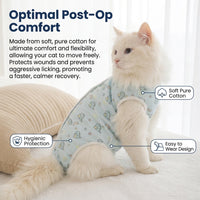 Cat Recovery Suit with Snap Closure, Neuter Suit for All Seasons, Post Surgery Cat Clothes for Anti Licking, Cat Surgery Suit