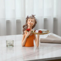 2 Pieces Decorative Girl Sculpture Abstract Girl Statue Unique Design