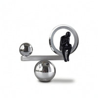 Modern Ornament with Human Figure Elegant Abstract Sculpture Artistic Figurine for Office Desk, Study