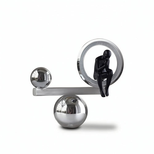 Modern Ornament with Human Figure Elegant Abstract Sculpture Artistic Figurine for Office Desk, Study
