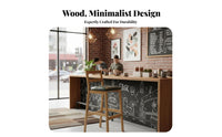 Wooden Counter Stool with backrestrest Nordic and design for breakfast corner, Adults