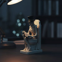 Funny Skeleton on Toilet | Gothic, Toilet Skeleton Figurine, for washroom