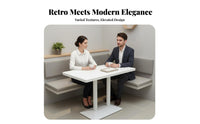 Industrial Design Metal Table and Chair Set High Weight Capacity Square Pedestal Table with Green Armchairs Nordic Aesthetic Commercial Furnishing Shield Floor Glides for Cafe Owners, Bar Proprietors, Homeowners, Coffee Shop, Lounge Area, Balcony, Kitchen