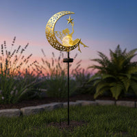 Crackle Glass Solar Light Decorative Solar Moon Lamp Automatic on/deactivated