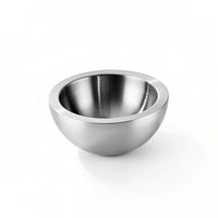 Stainless Steel Salad Bowl Brushed Metal Double-Layer Bowl for Kitchen, Dining Table