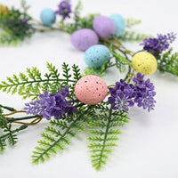 Easter Egg Garland with Green Leaves, Artificial Silk Flower Garland for Indoor Display, Decorative  - Image 6