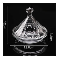 Crystal Candy Bowl Easy to Clean Glass Candy Jar Faceted Design for Living Room