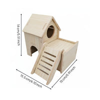 Wooden Hamster Hideout Large Size Guinea Pig Hideout House Polished Edges