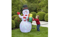 Snowman with Multicolor Light Outdoor Inflatable Snowman Yard Decoration Bright Holiday Decor Easy to Use for Lawn, Porch