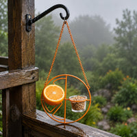 Hanging Bird Feeder Easy to Hang Metal Bird Feeder Decorative Design for Balcony