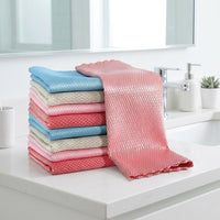 Microfibre Cloth and Super Wipe Bathroom Drying Cloth, Fish Scale Microfiber Cloths for Glass, No Residue Cloth, Washable and Oil-Resistant