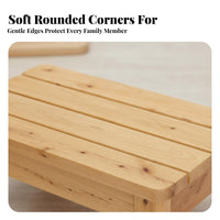 Low Wooden Bench Solid Wood Construction Low-Height Stool Waterproof for Adults