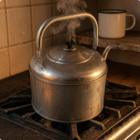 Galvanized Iron Kettle Black Knob Iron Water Kettle Silver for Burner