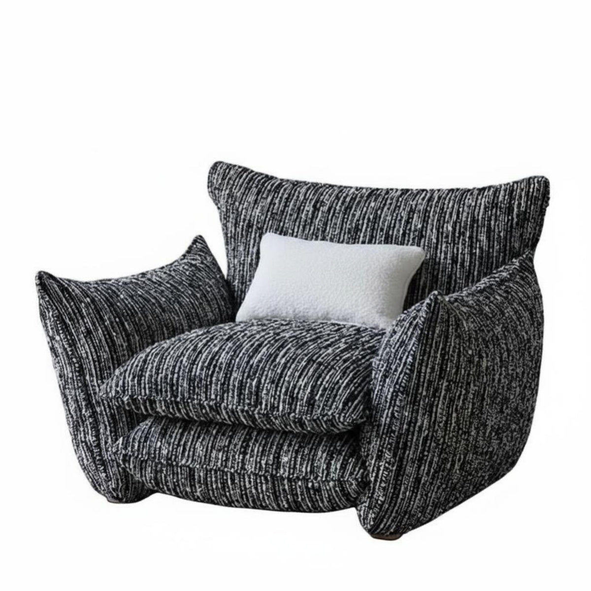 Plush Single-Seater Sofa Modern Minimalist Design Oversized Upholstered Armchair Luxurious Comfort Removable Padding Cover