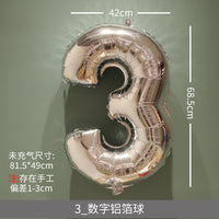 32寸铝膜气球金色银色数字气球铝箔气球生日派对装饰布置大号气球