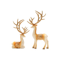 Deer Figurine Pair Decorative Figurines Elegant for Living Room, Housewarming