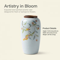 Hand-Painted Ceramic Vase, Pastoral Style