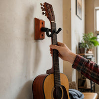 Sapele Wood Guitar Wall Mount Hanger for Acoustic Electric Bass Ukulele
