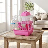 Large Hamster Cage and Luxury Villa, Two Level Rectangular House with Deep Bottom, Wire Mesh Habitat for Little Friends Small animal enclosure