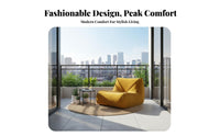 Caterpillar Chair Frosted Fabric Finish Modern Foam-Filled Lounger Minimalist Design No Assembly Required for Bedroom, Balcony
