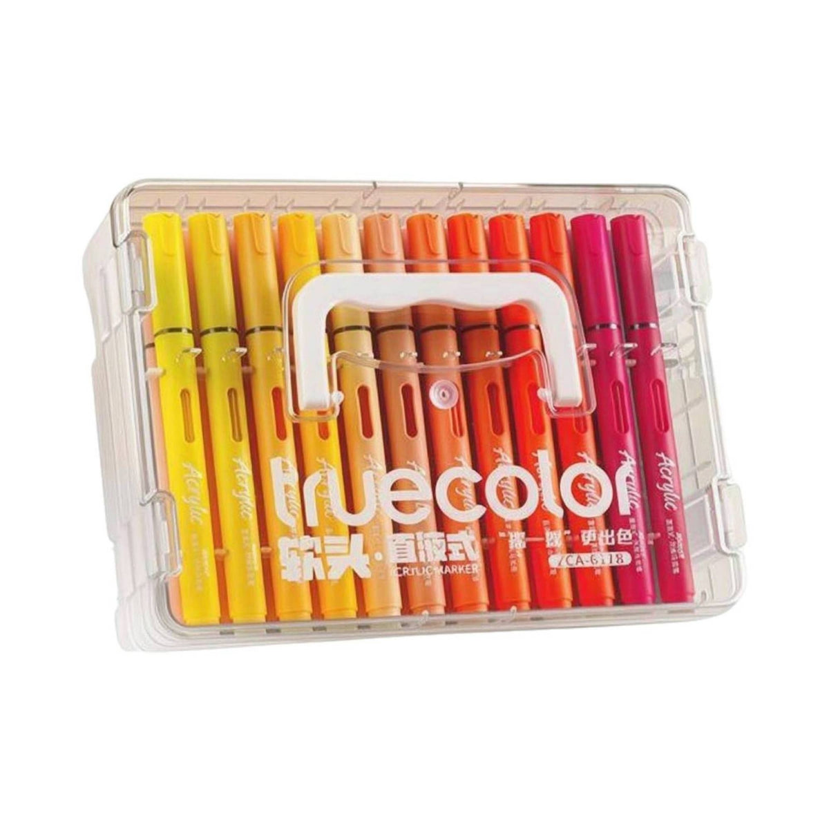 36 Pieces Fine Soft Tips Acrylic Marker Set Direct-Liquid 36-Piece Marker Set Layered Organizer Sketch Pens Rounded Barrels for Drawing, Coloring