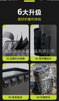 新款路亚双肩背桶包多功能渔具椅包收纳鱼竿大容量钓鱼桶渔具批发