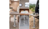 Stowable Adjustable Table Leg Removable Detachable Table Leg Locking Aluminum Rust-Resistant for RV Owners, Motorhomes, Yachts, Patios
