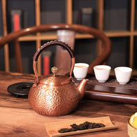 Copper Kettle for Boiling Water, Handmade Pure Purple Copper Teapot for Tea Ceremony, Gift Box Set