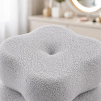 Fuzzy Vanity Stool Soft Upholstered Dressing Stool 220 Lbs Weight Capacity