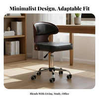 Armless Rolling Desk Chair Padded Seat rotating Stool Easy to Clean for Study Room